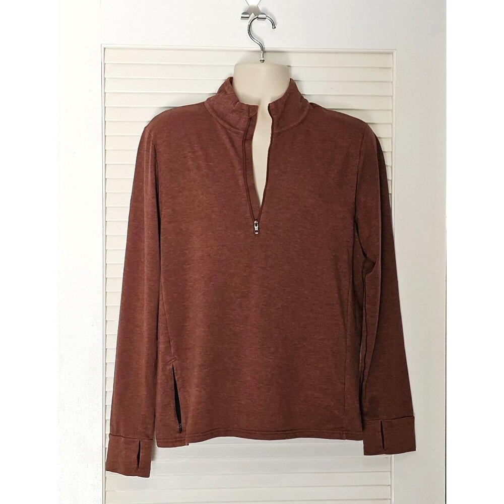 Prana Men's Brown Altitude Tracker 1/4 Zip Top Long Sleeve Size Small 1809 - Picture 3 of 13